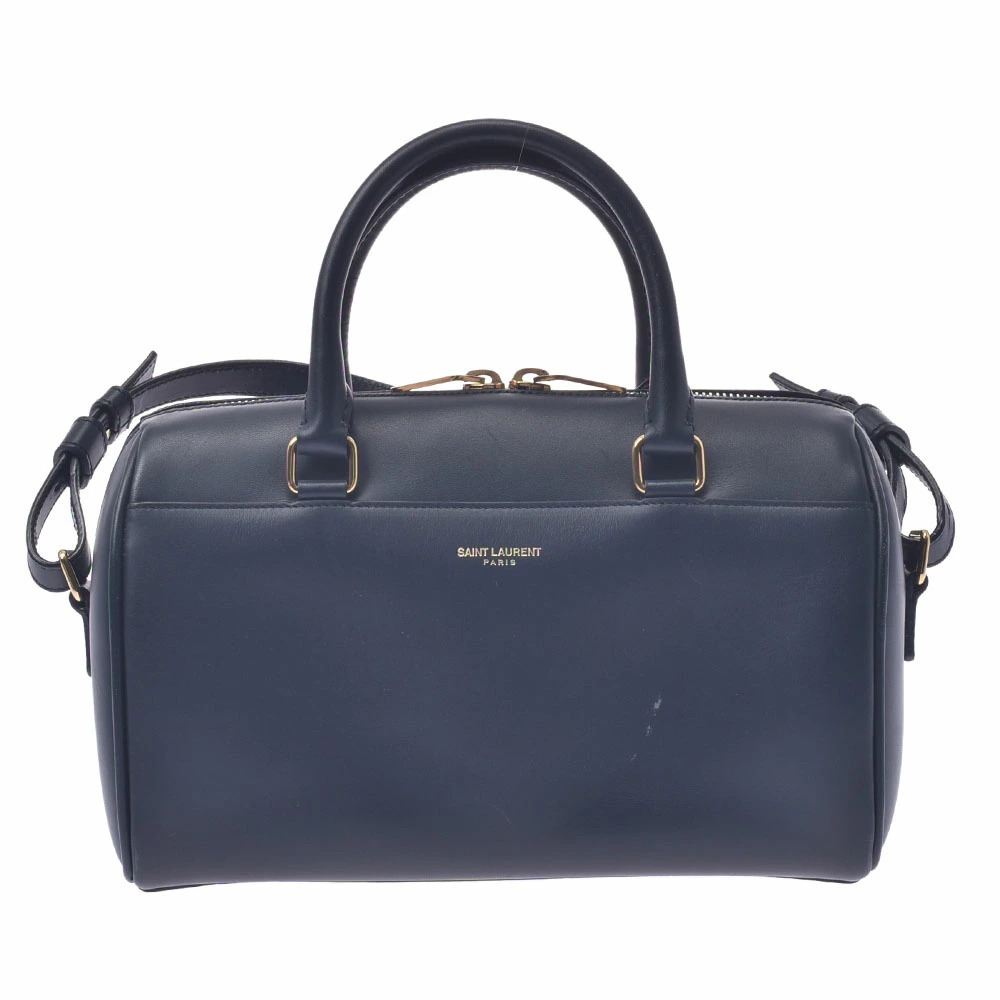 SAINT LAURENT Baby Duffle Bag Navy Blue Calfskin Handbag - Picture 1 of 9
